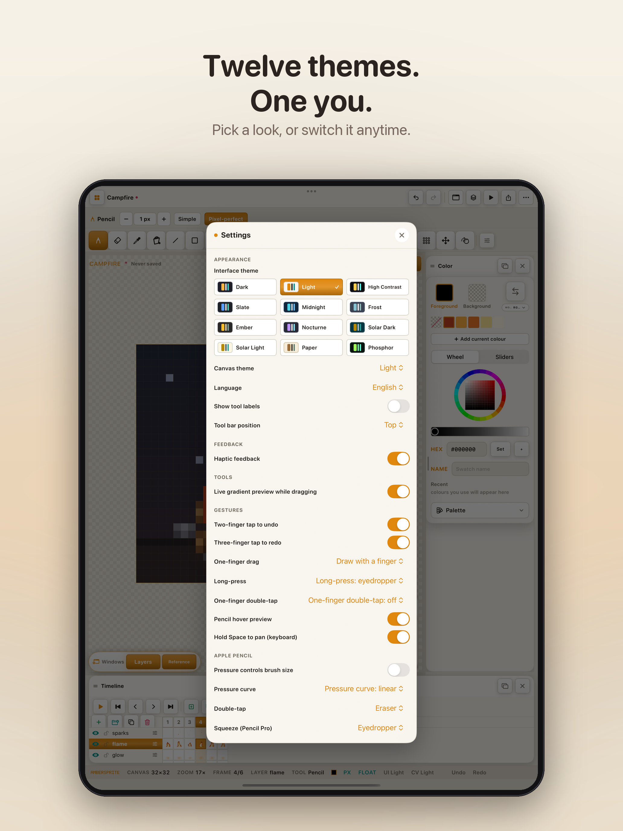 Ambersprite's twelve interface themes